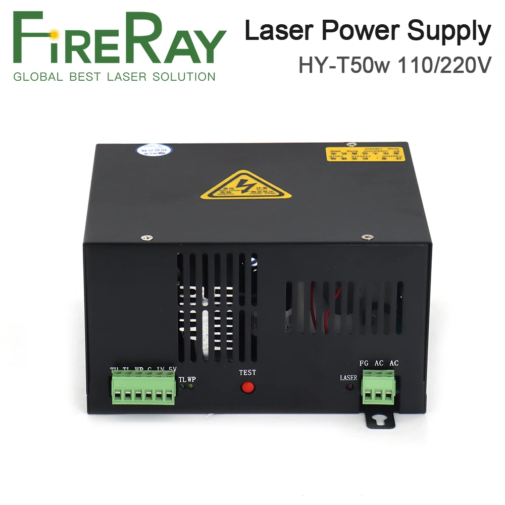 Лазерный блок питания FireRay CO2 50 Вт, 110 В/220 В для CO2 лазерной трубки, высоковольтный гравировальный режущий станок