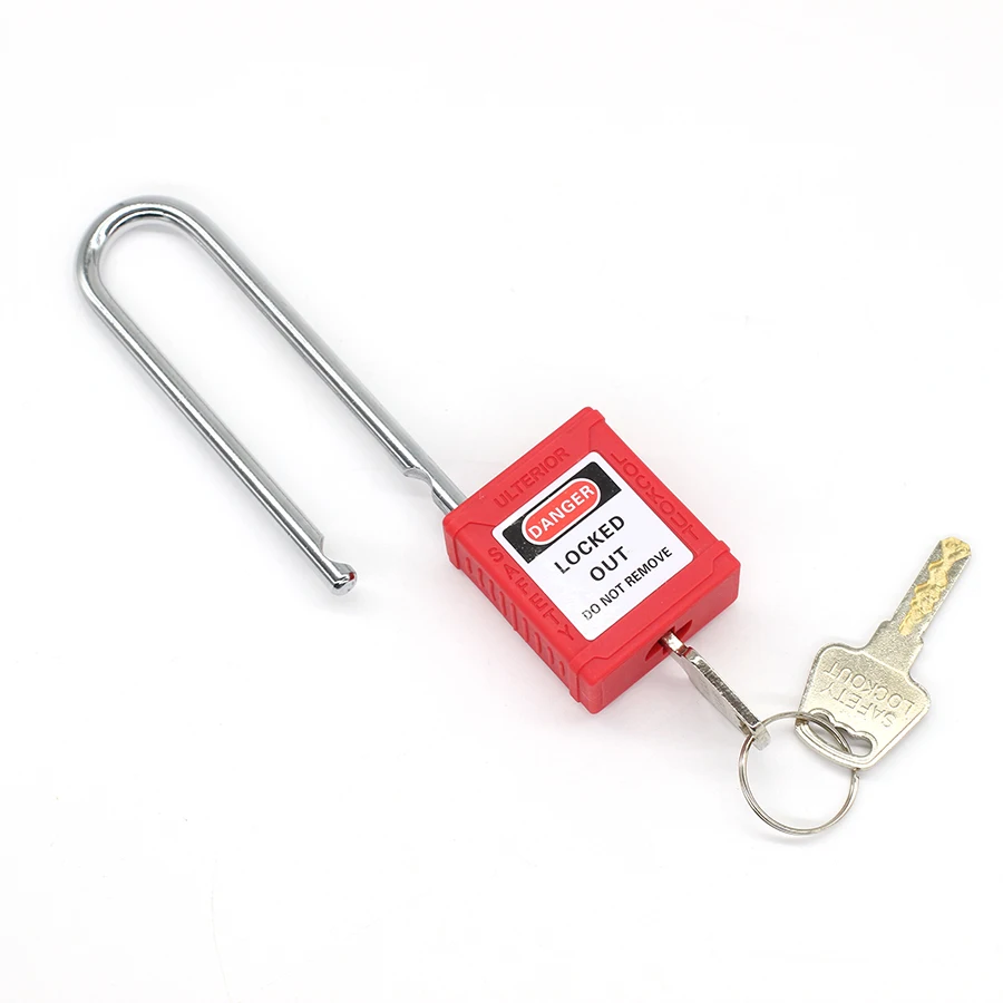 Lock out Tag out Padlock Engineering Lock Steel Shackle 76mm Nylon  Body Non-conductive Safety Padlock With 2 Key loto device