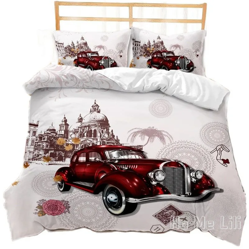 

By Ho Me Lili Duvet Cover Set Classic Vintage Muscle Old Fashion Famous Car Bedding Decor