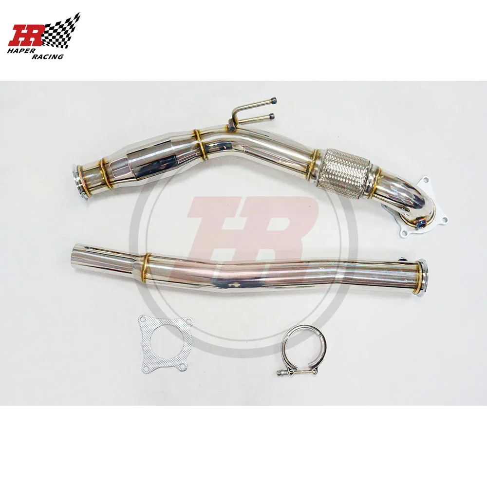 Tubo de escape de acero inoxidable HP RACING de 3.0'' con catalizador deportivo de 200 celdas para AU DI A3 06-11 G olf GT I JE TTA MKV MK5 2.0 TFSI