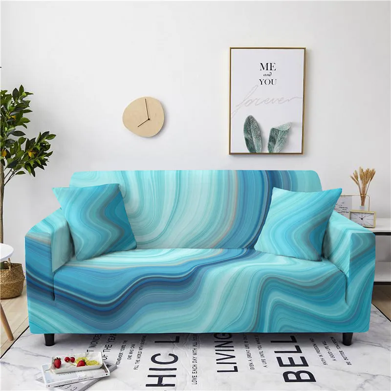 Home Living Luxury 3D Purple Marble Print Sofa Decor Seat Protector Cover Elastic Slipcover Couch Cover 1-4 Seater Sofa Cover