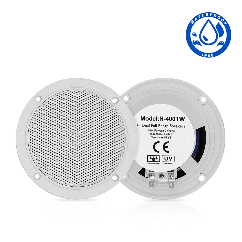 

120W 4inch Waterproof Marine Speakers Dual Full Range Stereo White Boat Speakers For Yacht RV ATV UTV SPA Golf Cart Motorcycle