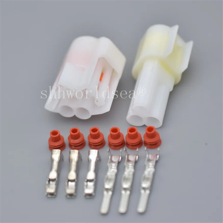 Shhworldsea 1Sets 3 Pin Way 2.3MM Male Female Waterproof Auto Electrical Wire Connector Plug FW-C-3M-B FW-C-3F-B