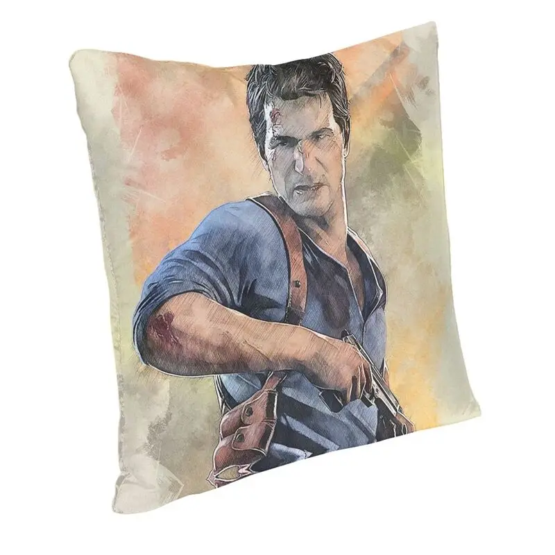 Uncharted Nathan Drake Artistic Portrait Throw Pillow Cover Home Decor Action Adventure Game Cushion Cover For Living Room