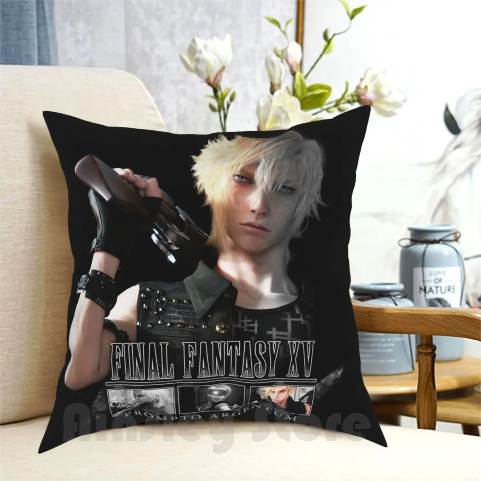 Final Fantasy Xv-Prompto Pillow Case Printed Home Soft DIY Pillow cover Final Fantasy 15 Xv Ffxv Ff15 Noctis Lucis Caelum