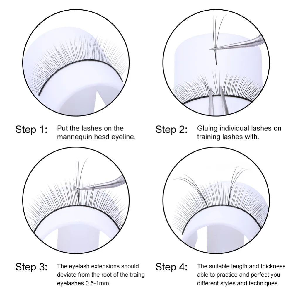 5/10/15/50/150/Set False Eyelashes Handmade Training Lashes For Beginners Eyelash Extensions Beauty Salon Student Practice