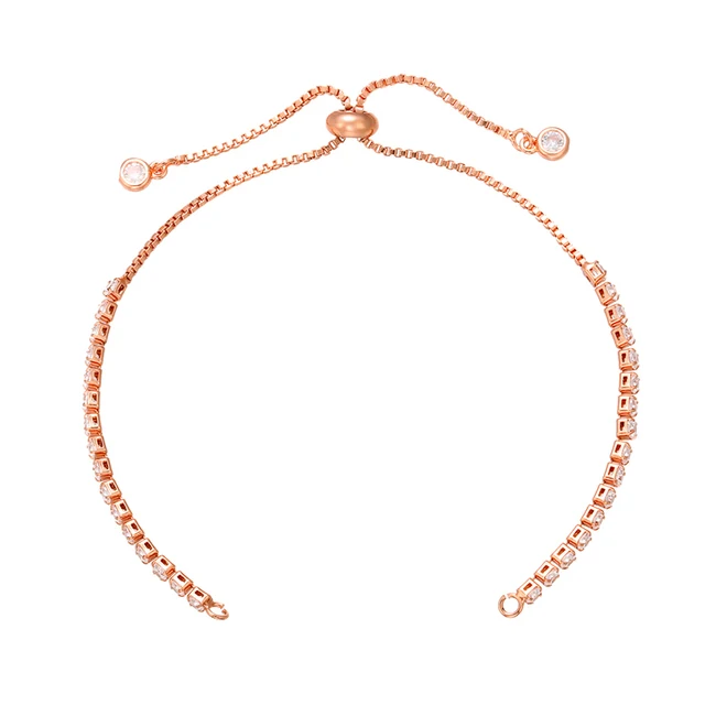 Sparkling Brass Cubic Zirconia Crystal Bracelet for Women