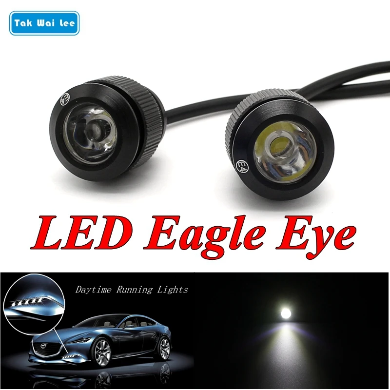 

Tak Wai Lee 1X 2X 23MM LED Eagle Eye Car Fog DRL Day Light Source Styling Reverse Parking Signal Waterproof Daytime Running Lamp