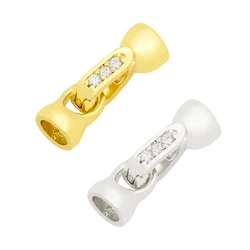 Copper Mini Bracelet Connectors Findings Gold Plated CZ Components for Jewelry Making cnta007