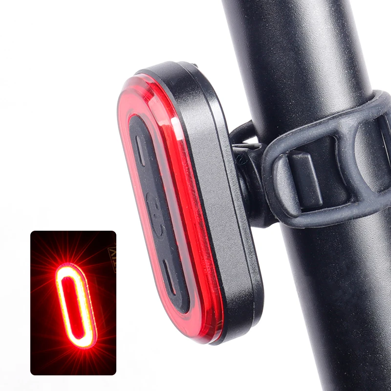 Deemount USB Bike Tail Lamp USB Charge Warning Safety Lantern Oval-shaped 30 LED chips COB Bicycle Tail Light  Tailight