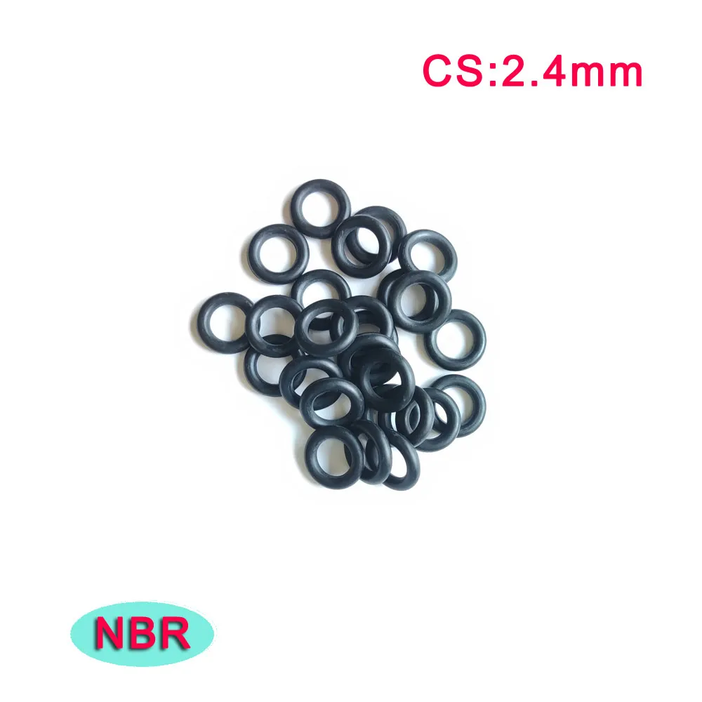 NBR Seal Ring Gasket CS 2.4mm Nitrile Butadiene Rubber Oring Washer OD 7mm~100mm Abrasion Resistance Water-Proof Size:OD*CS