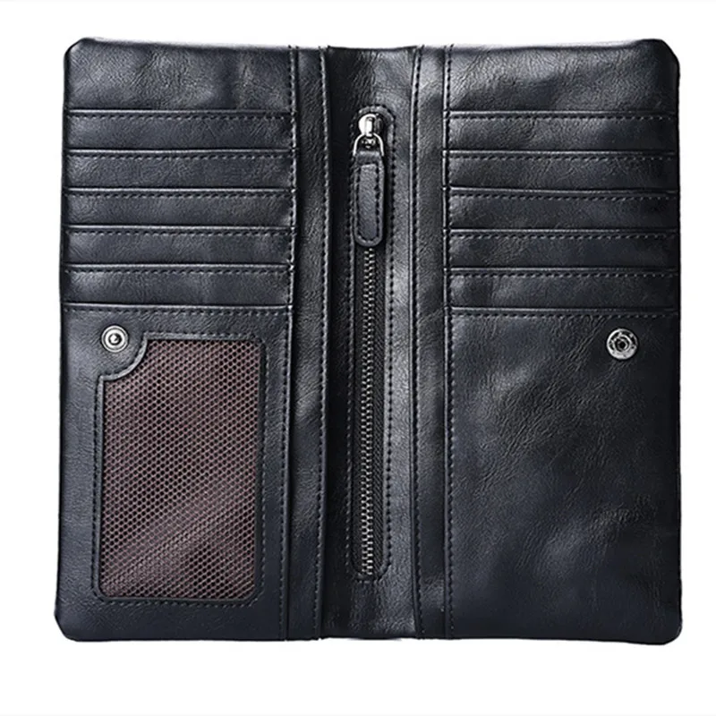 2024 New Wallets Are Exclusively For Long Men\'s Wallets zipper Soft Wallets Mobile Wallets Multifunctional PU Waterproof wallet