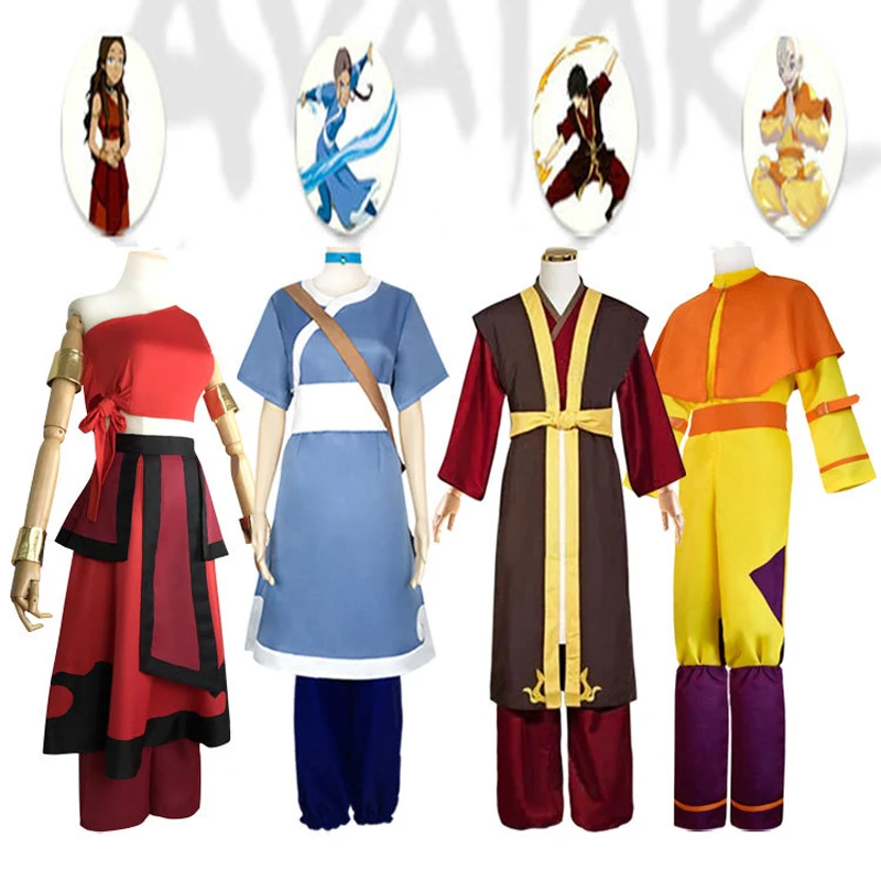 Anime Avatar The Last Airbender Katara Mai Zuko Azula Aang Korra Cosplay Costume Adult Men Women Halloween Party Dress