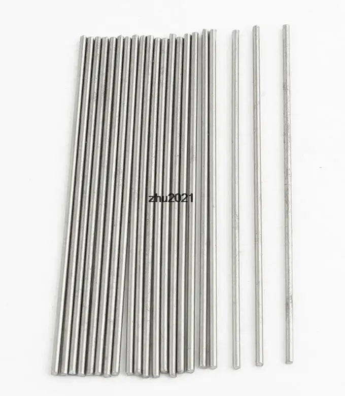 20pcs 50mm x 1mm Silver Tone Stainless Steel Transmission Round Rod