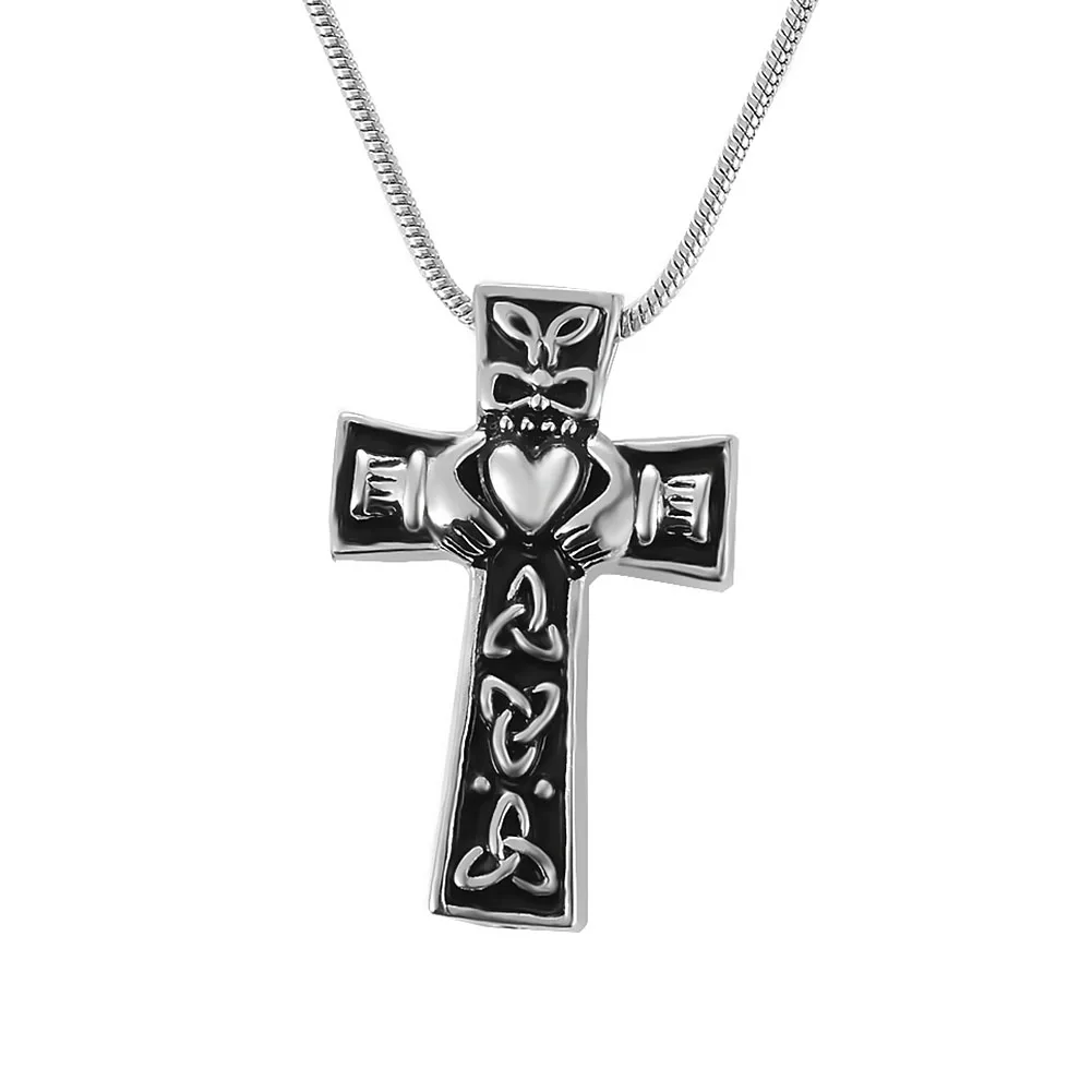 

Stainless Steel Vintage Cross Heart Cremation Ashes Urns Necklace Openable Memorial Keepsake Pendant Jewelry Dropshipping