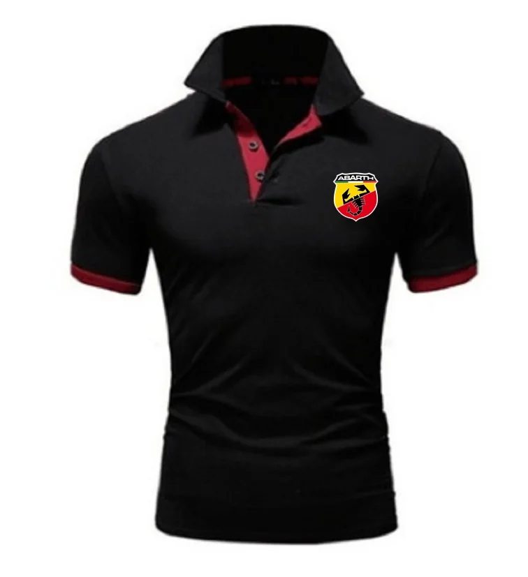 Summer Breathable Polo Shirts Casual Men\'s TShirts Short-Sleeved Top Tees Abarth Scorpion Logo Topshirts POP Homme Streetwear