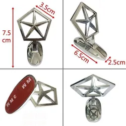 Pegatinas de Metal 3D de estrella de cinco puntas para coche, cubierta frontal, estilo de coche para Dodge pentagrama Chrysler, accesorios exteriores automotrices, 1 ud.