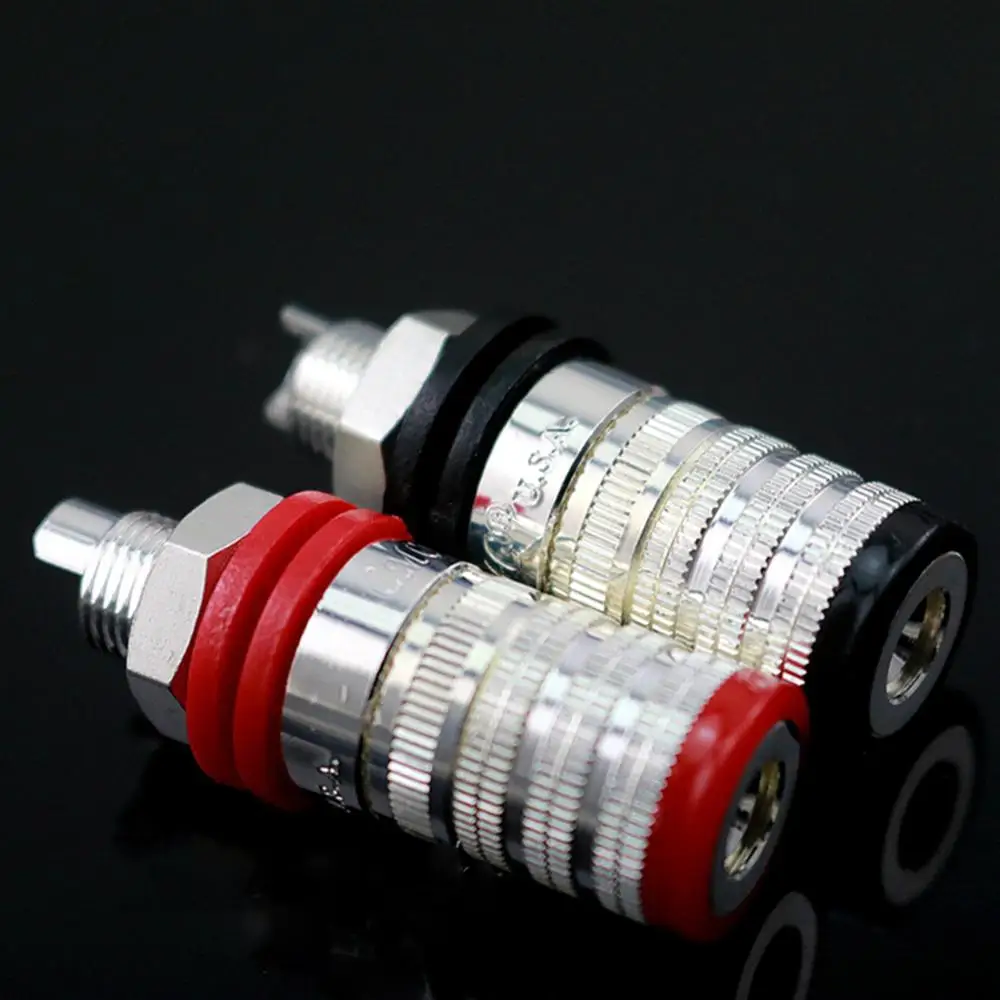 Haldane-Terminal de altavoz chapado en plata HIFI CMC 838S-AG, poste amplificador de encuadernación, reproductor de CD y DVD, altavoz, conector Jack Teriminal, 4 Uds.