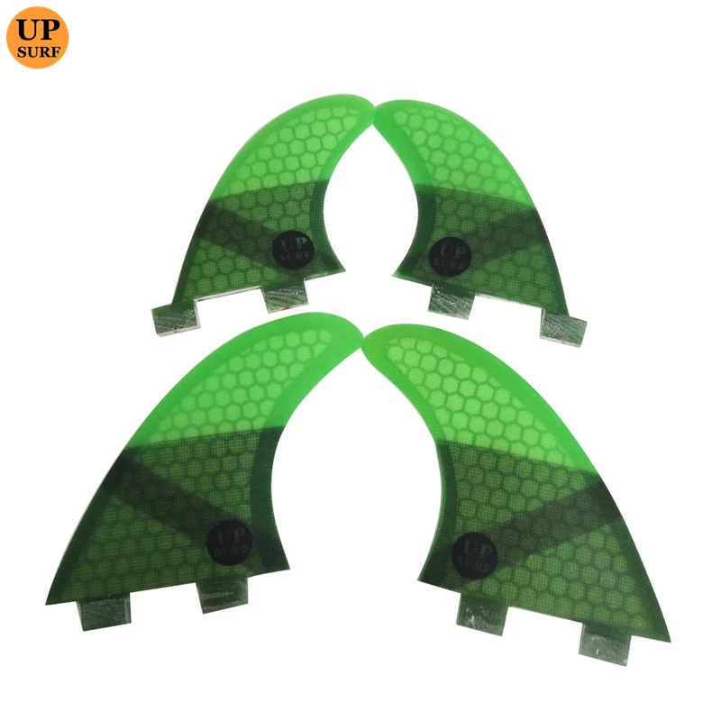 Prancha de Surf Fin Surfboard, Double Tabs Fins, Fin Surfing, Honeycomb Fibre, M + GL, 4 Cores, 4 em Per Set