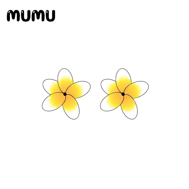 2021 New Plumeria Flower Stud Earring Beautiful Epoxy Jewelry Resin Acrylic Earrings Handmade Gifts Girl