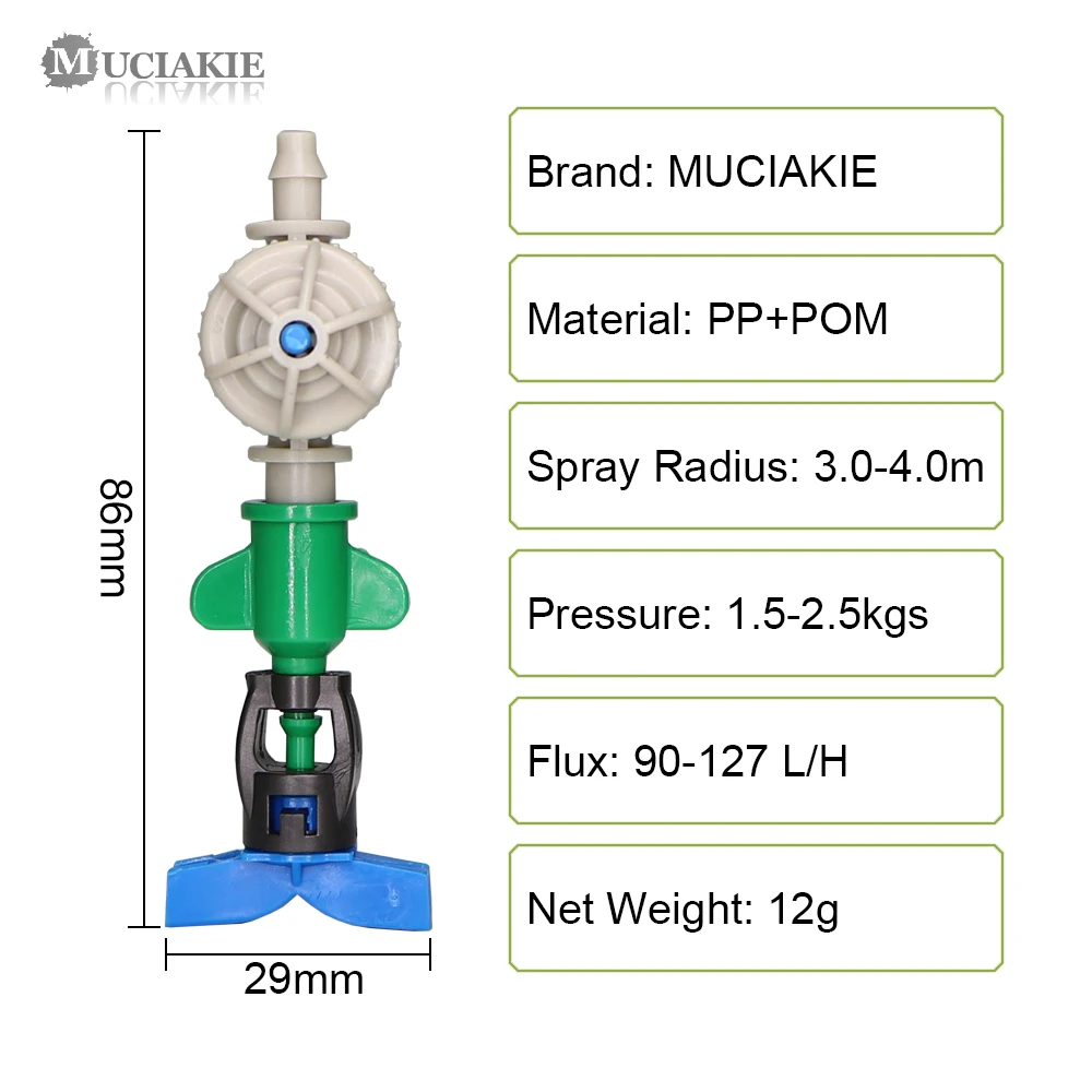 MUCIAKIE 2 sztuk wiszące nawadniania dysza z zaworem zwrotnym Spray ogrodowy zraszacz 360 stopni obracanie mikro obrót