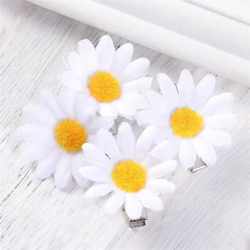 10pcs Cute Daisy Hair Clips Hair Barrettes Hair Pins for Ladies and Girls (White)