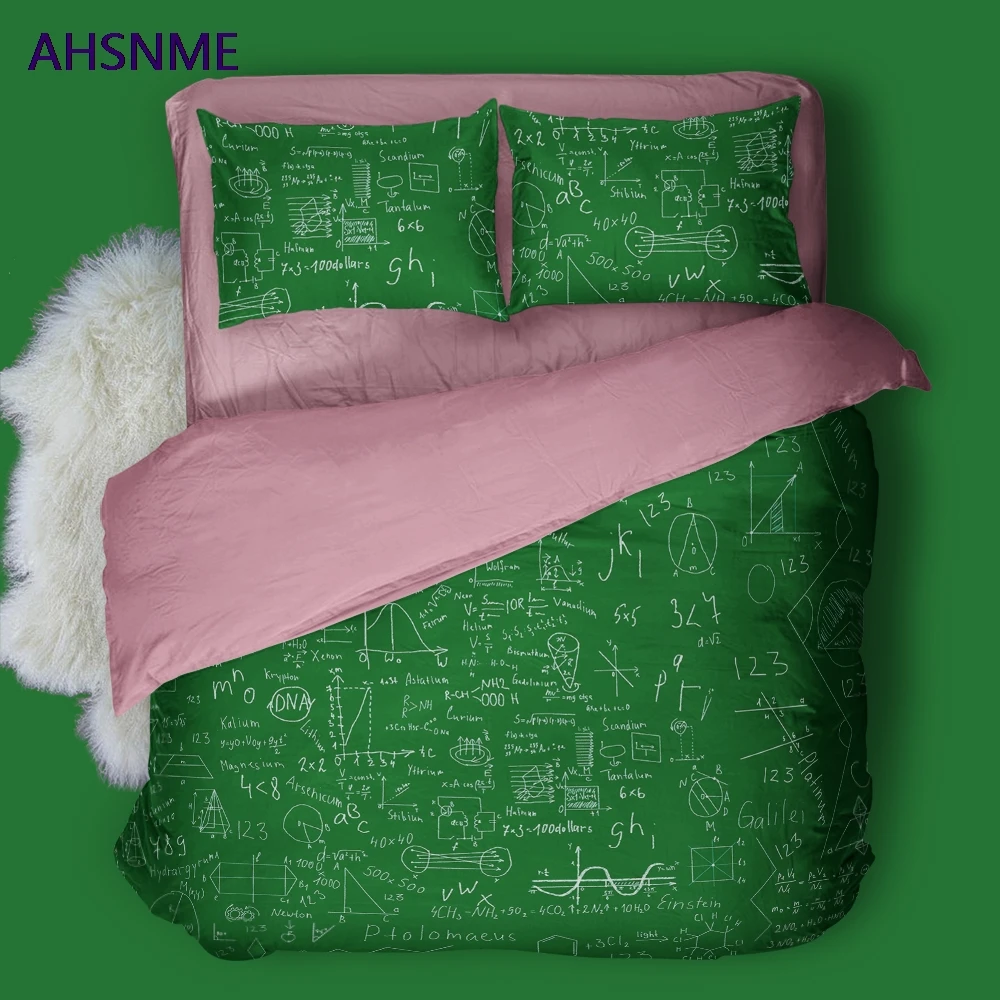 AHSNME School College GEEK Quilt cover Set Mathematical formula Bedding Set Function relationship Customized King Queen Bed Set