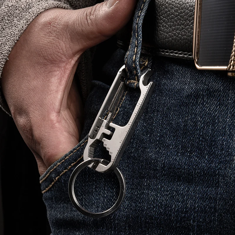 Multi Function Tool Keychain with Wrench, Bottle Opener