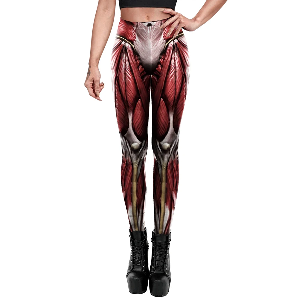 [You\'re My Secret] New 3D Muscle Printed Leggings Classic Attack on Titan Cosplay Sexy Leggin Tights Push Up Fitness Women Pants