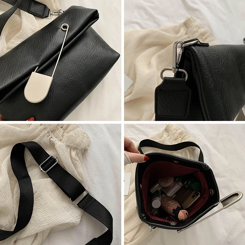 JIEROTYX Nuove donne di Crossbody Bag 2020 Donna Primavera Borsa di Modo Borsa Femminile Quadrati Enorme Clip di Cuoio Sacchetto del Messaggero