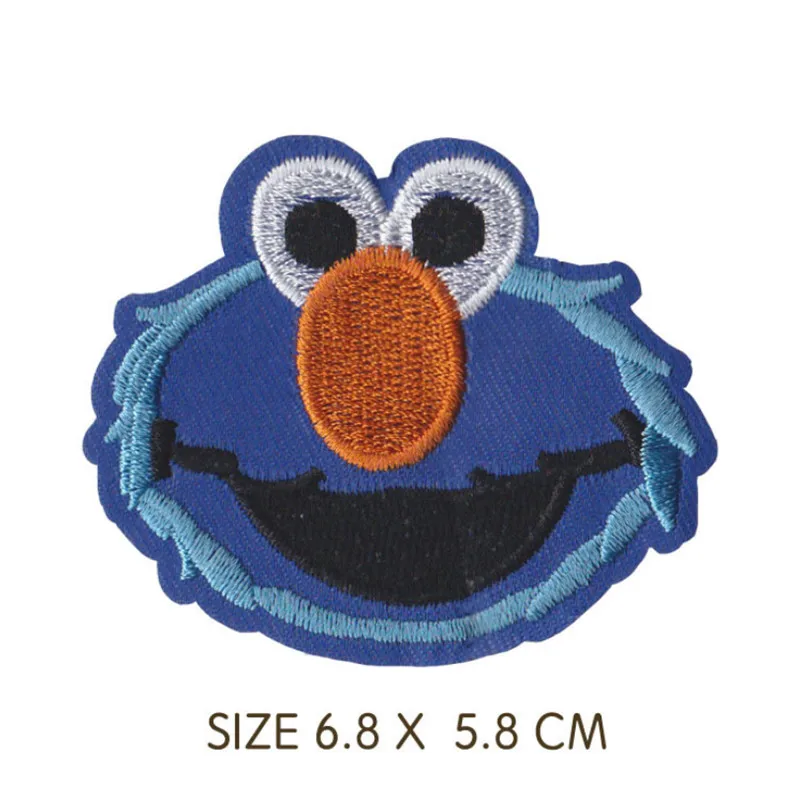 Anime Sesameing Streets Patch COOKIE MONSTER ELMO BIG BIRD Cartoon Bügeln Patches Günstige Gestickte Patches Für Kinder Kleidung