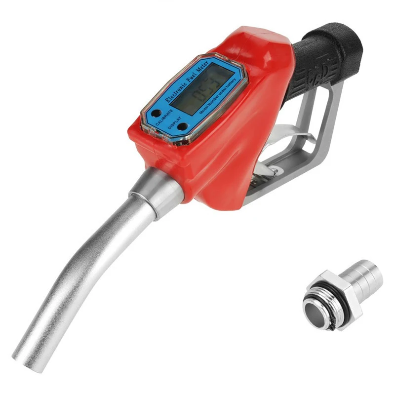 Digital Flow Meter Indicator Fuel Gasoline Petrol Oil Refueling for Gun Nozzle Aluminum Gas Station Refuel Injection Tools