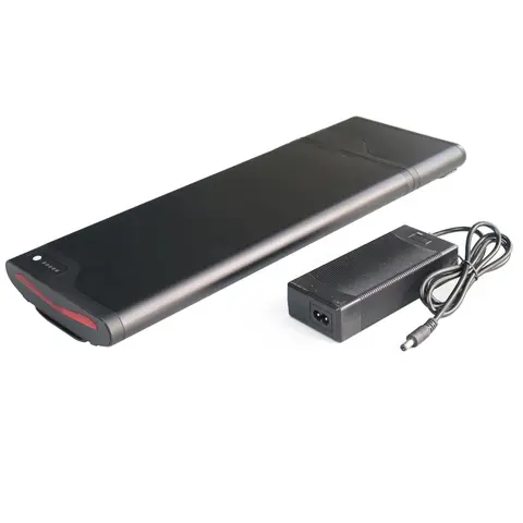 Batería de bicicleta eléctrica ultradelgada, soporte trasero de 24V, 36Ah, 8Ah, 10Ah, 24v, 10Ah, cargador