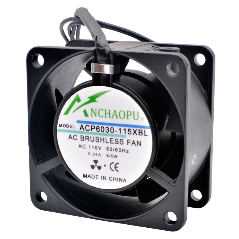 ACP6030-220XBL 6cm 60mm fan 60x60x30mm AC 110V 220V 2 lead wires double ball cabinet small AC axial fan