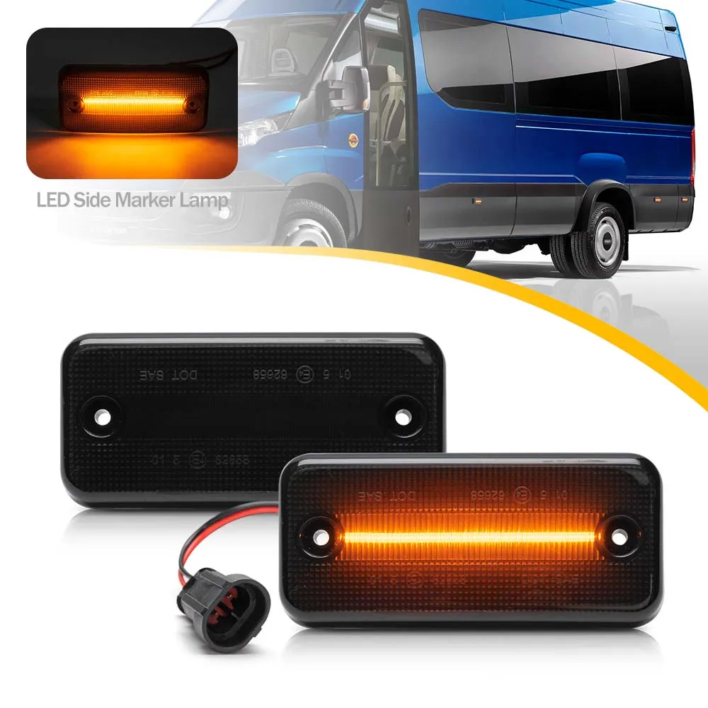 

6Pcs 24V Led Smoked Lens Side Clearance Lights Side Marker Warning Lamps for Fiat Ducato Citroen Peugeot Boxer Minibus Van 2006-