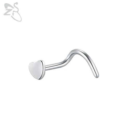 Stainless Steel Moon Heart Skull Nose Stud