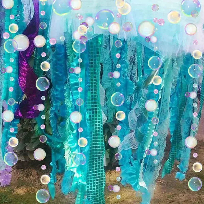 Colorful Bubble garland under the ocean party decoration hanging bubble streamer Little Mermaid Birthday party baby shower decor