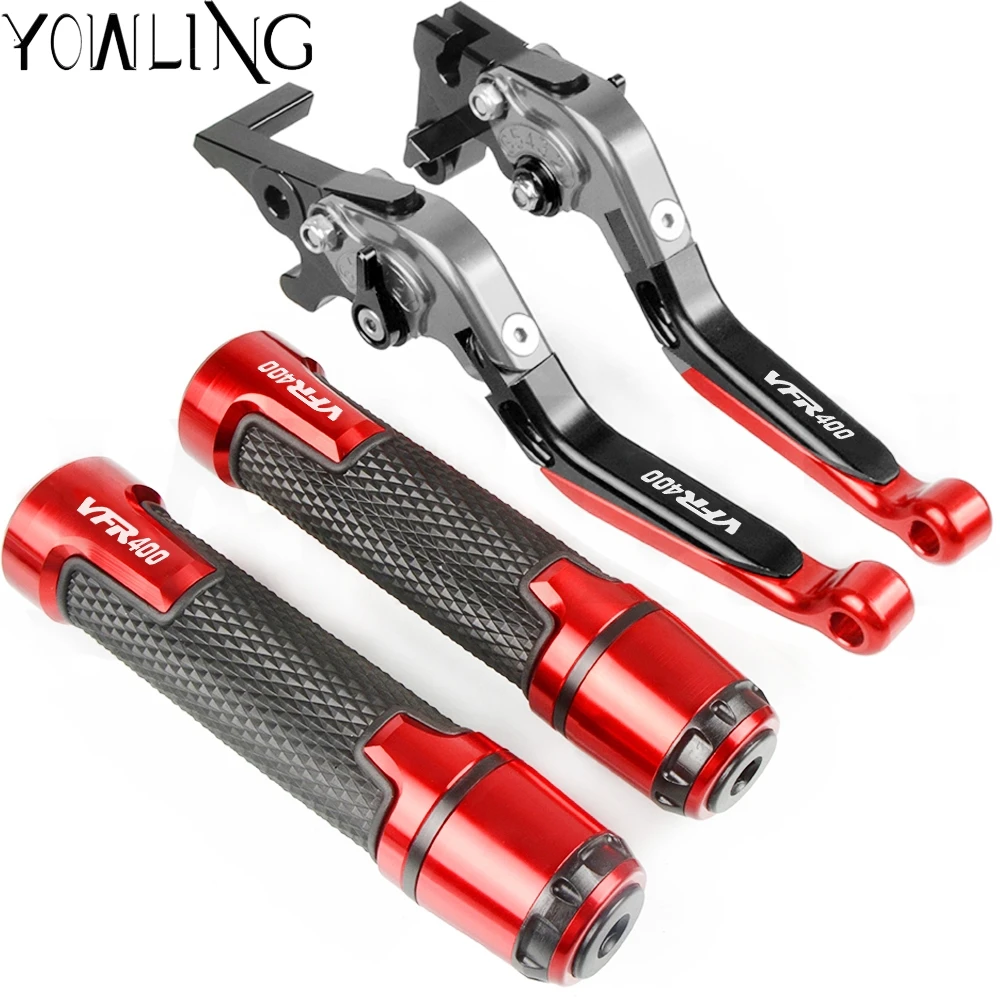 For HONDA VFR400 NC30 1989 1990 1991 1992 Motorcycle Accessories Extendable Brake Clutch Levers and Handlebar Hand Grips ends