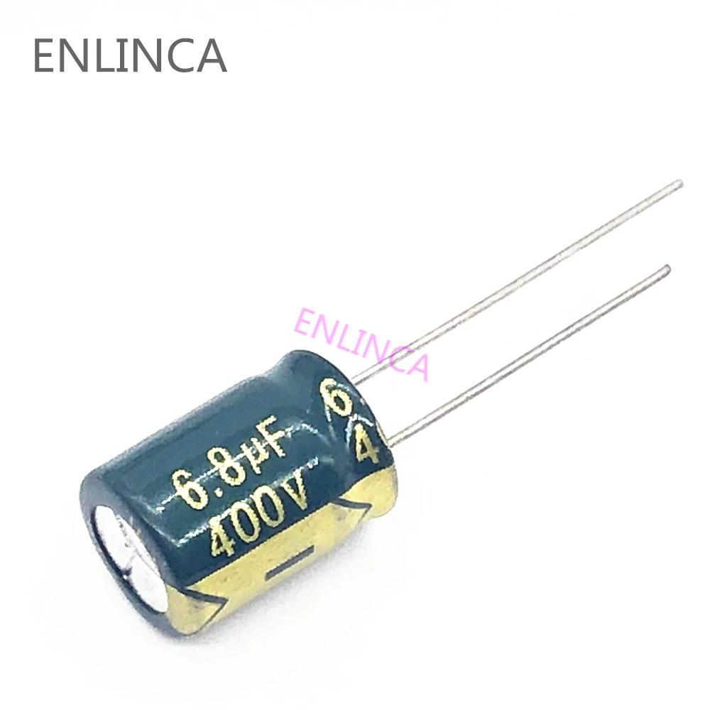 30pcs/lot 6.8UF high frequency low impedance 400V 6.8UF aluminum electrolytic capacitor size 8x12MM S32 20%