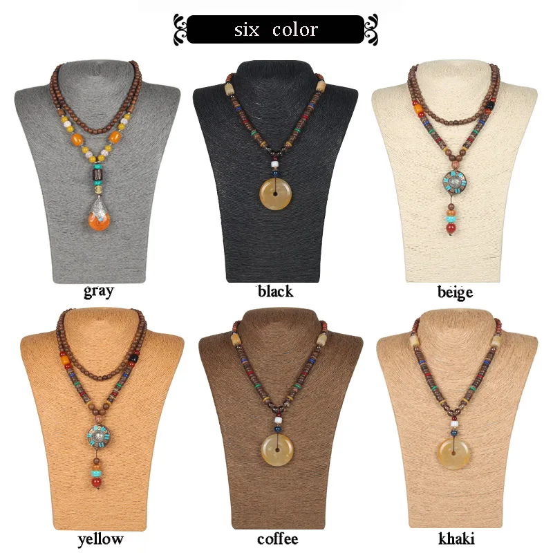 

PVC Hemp Rope Bust Shape Exhibitor Show Nice Necklace Hanger Jewelry Display Necklaces Pendants Mannequin Holder Jewellery Stand