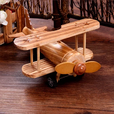 Nostalgia Wooden Fighter Aircraft Ornaments, 3D Model, Adult Aircraft, Children's Toys