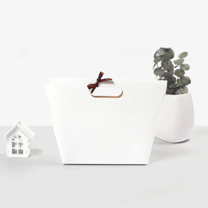 20 قطعة كيس ورقي مقبض أبيض لكعكة الحلوى حزمة هدية صغيرة عطلة حفل زفاف حزمة دروبشيبينغ جودة عالية #4