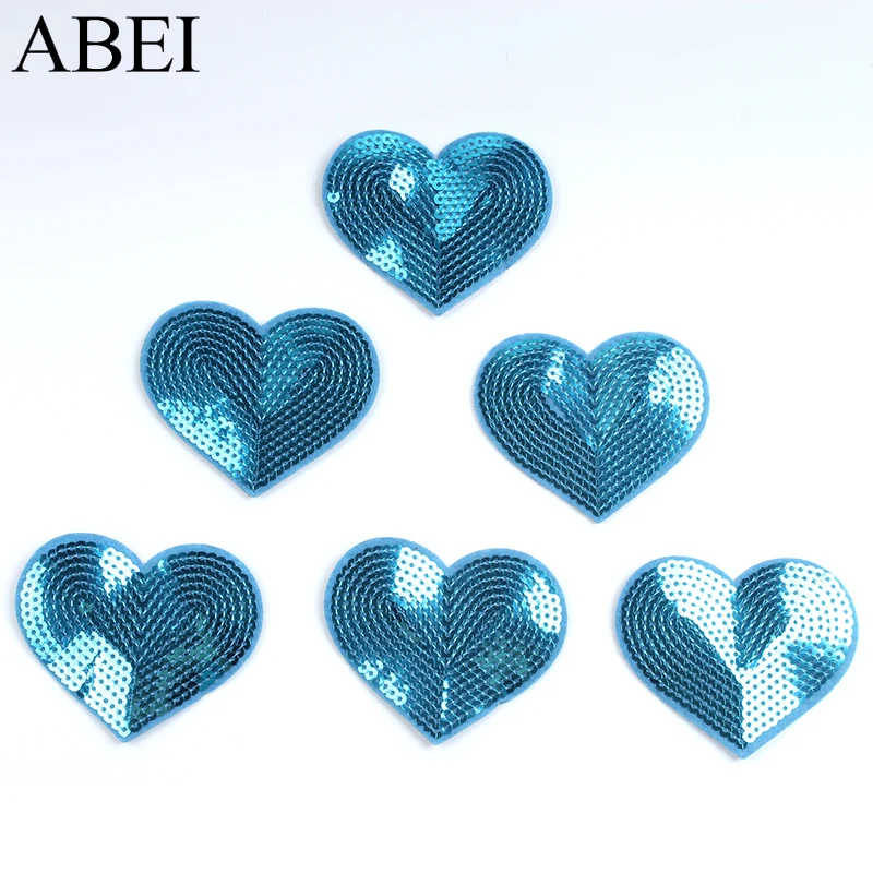 10 قطعة بريق القلب التصحيح الحديد على الترتر ملصقات ل الجينز معاطف البلوزات ظهره الديكور Badge بها بنفسك يزين شارة