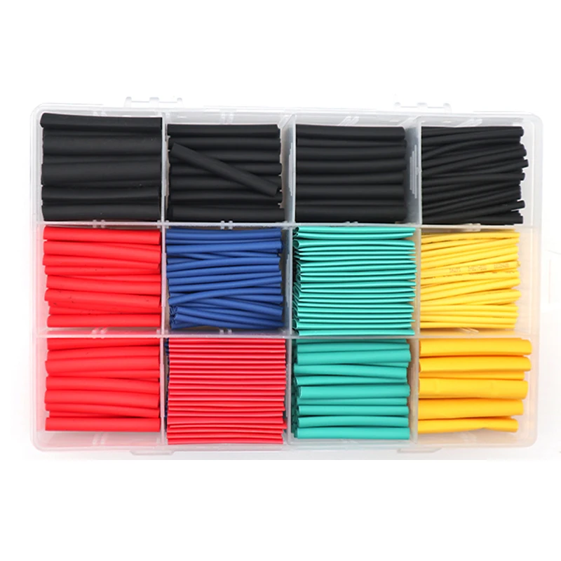 530 Pcs/Box DIY Pack PE Heat Shrink Wrap Tube For Phone/Headphone Charger Insulation Tubing Thermoretractile Sleeves 1/4 1/8