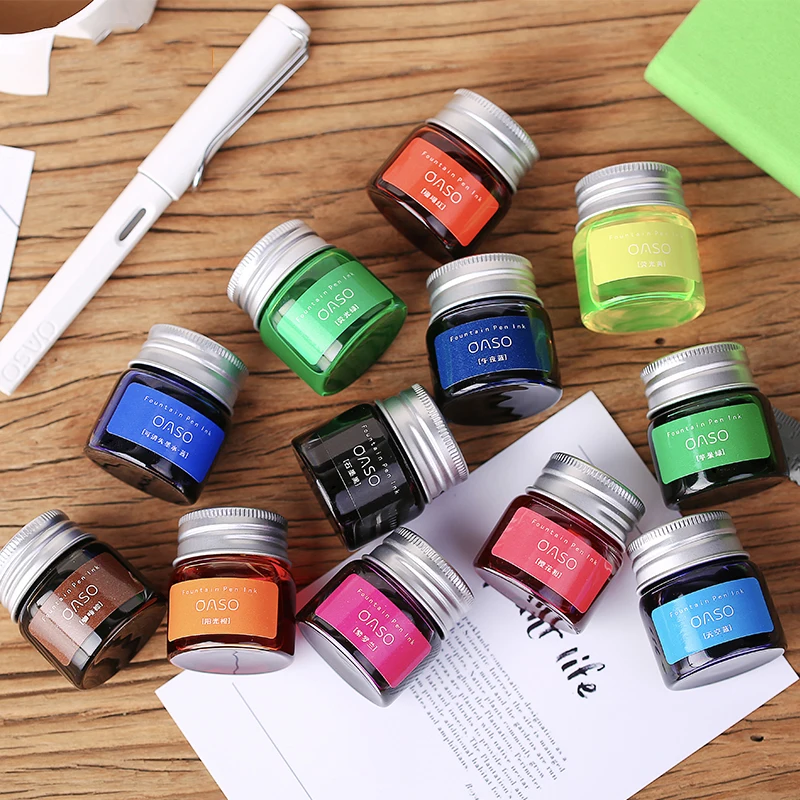 Creative Fountain Pen Bottle Ink 20ml OASO 1pc Portable Cute Kawaii Mini Pigment Color Ink Drawing Graffiti School Supplies