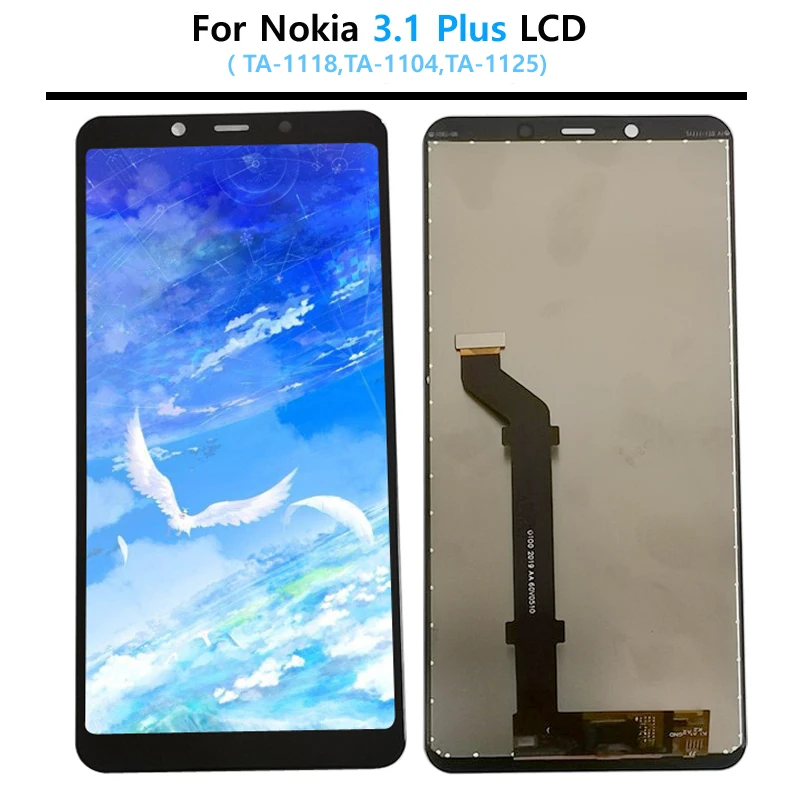 ทดสอบต้นฉบับสำหรับ Nokia 3.1และหน้าจอ LCD ประกอบดิจิไทเซอร์หน้าจอสัมผัสพิกเซลไม่ตาย1118 TA-1104 TA-1125 TA-1117