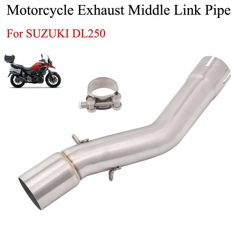 

Slip On For SUZUKI DL250 DL 250 Motorcycle Exhaust Escape Modify Stainless Steel Middle Link Pipe Connecting 51mm Moto Muffler