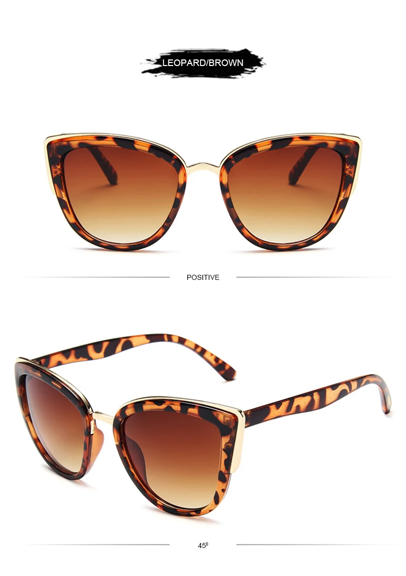 Klassische Cateye Frauen Sonnenbrille Vintage Anti-glare Cat Eye Sonnenbrille Weibliche Mode Leopard Driving Shades UV400 – Detail 9