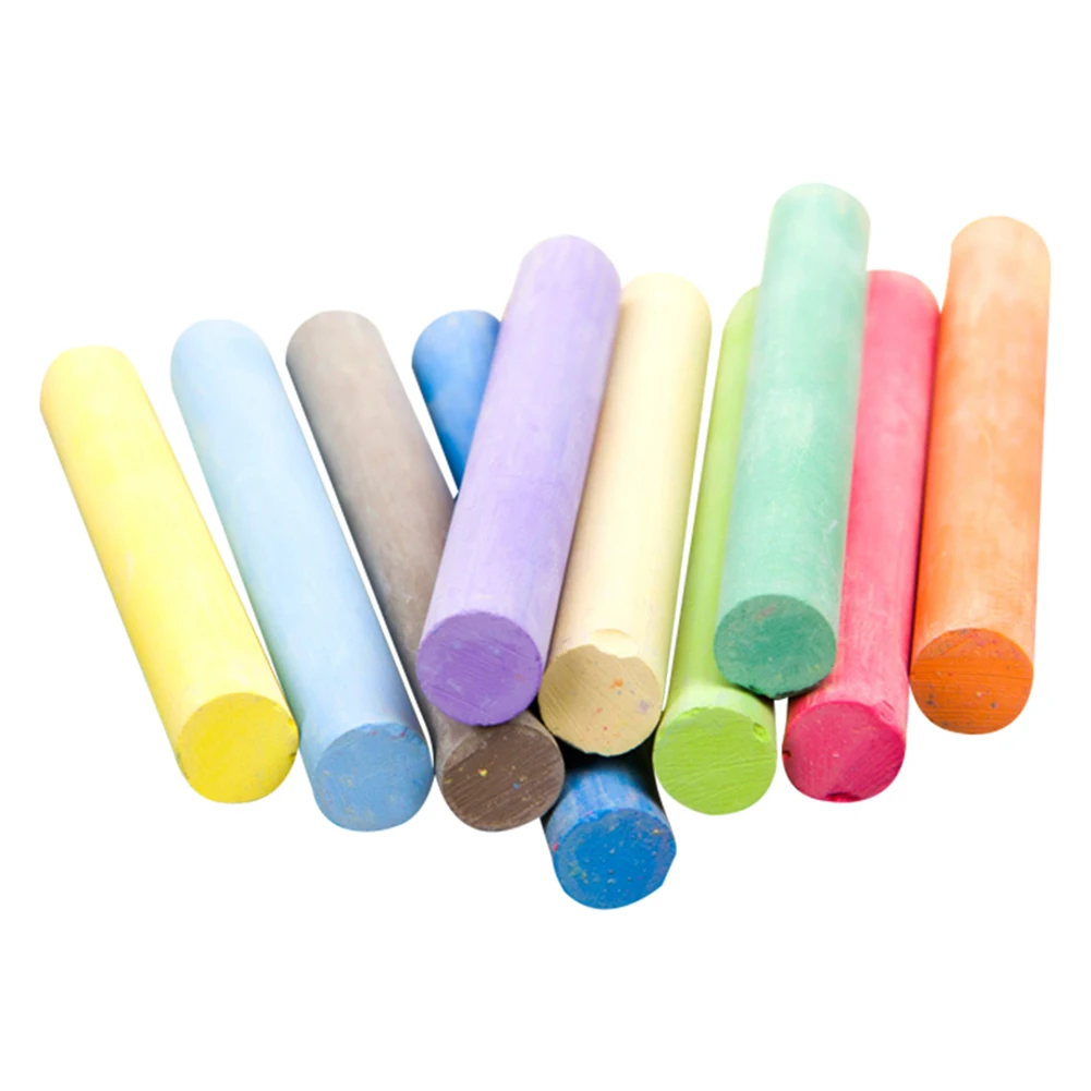 10PCS Blackboard Colorful Chalk Set Bright Colors Doodle Drawing Dustless Sidewalk Chalk For Children Teacher Supplies Adorable