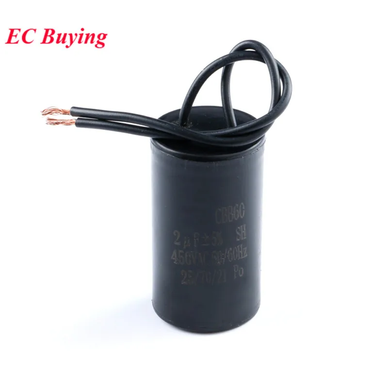 CBB60 AC 450V Motor Run Capacitor Starting Capacitor 2/3/4/5/6/8/10/12/14/15/16/18/20/25/30/40/45/50/60/70UF for Washing Machine